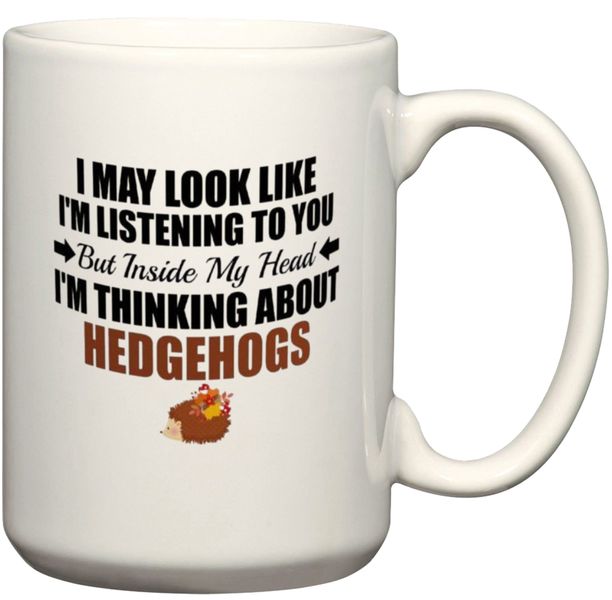 In My Head I'm Thinking About Hedgehogs Gift Coffee Mug