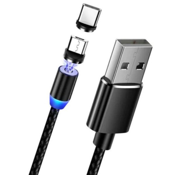 2-in-1 Charge Cable | Magnetic Tips Dual USB to Type-C &amp; Micro | Supa Fly