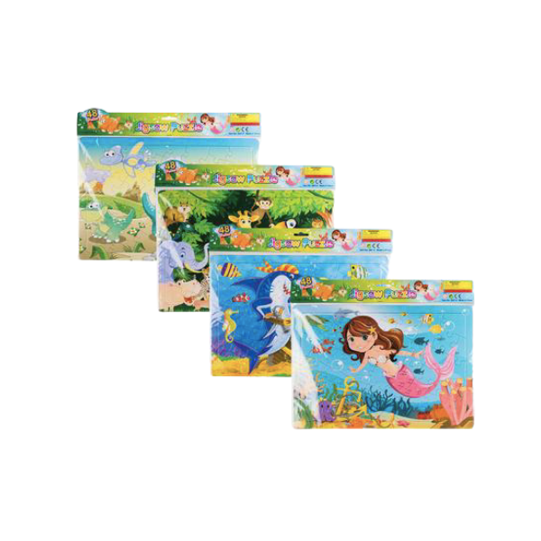 Jigsaw Puzzle - Assorted Educational Puzzles 48 Piece - Pack Of 4