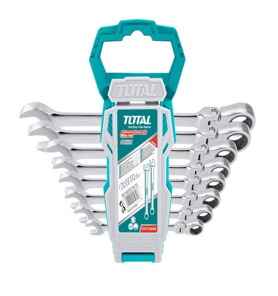TOTAL 8 Piece Flexible Ratchet Spanner Set