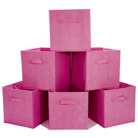 Storage Boxes Foldable Storage Bins Pack Of 6 Crimson Pink Buy Online In South Africa Takealot Com