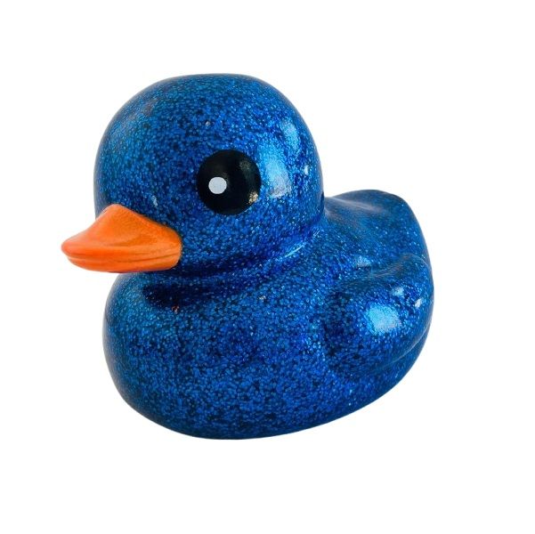 Large Squeaking Glitter Rubber Duckie For Bath, Pools &amp; Ponds (13cm)