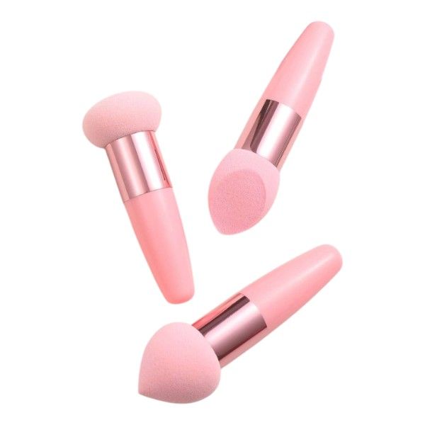 3 Piece - Facial Foundation Sponge Set - Pink
