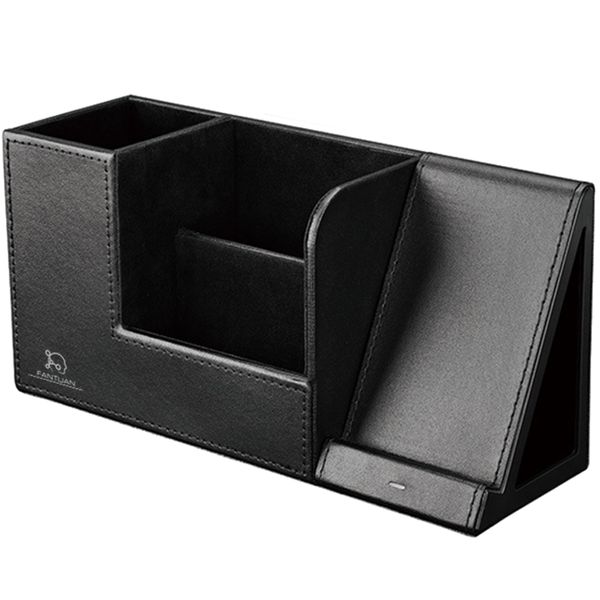 FANTUAN 2 in 1 Wireless Charger Stand Pen Holder PU Leather 10W Fast Charge