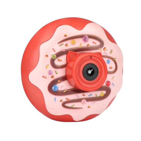 Donut Bubble Machine Camera Toy - Red/Pink