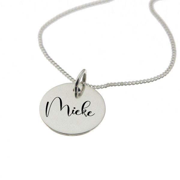 Mieke Personalised Engraved Necklace in Sterling Silver