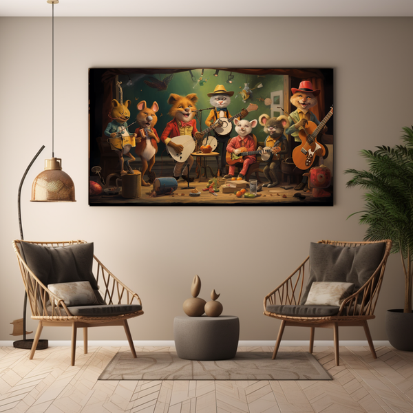 Canvas Wall Art - Animal Band Concert - BK0112