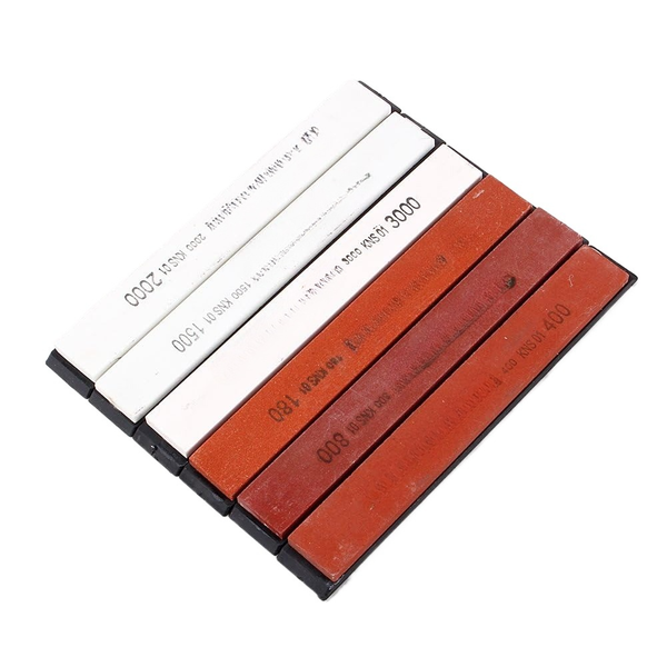 6Pcs Knife Sharpening Stones 180/400/800/1500/2000/3000 Grit