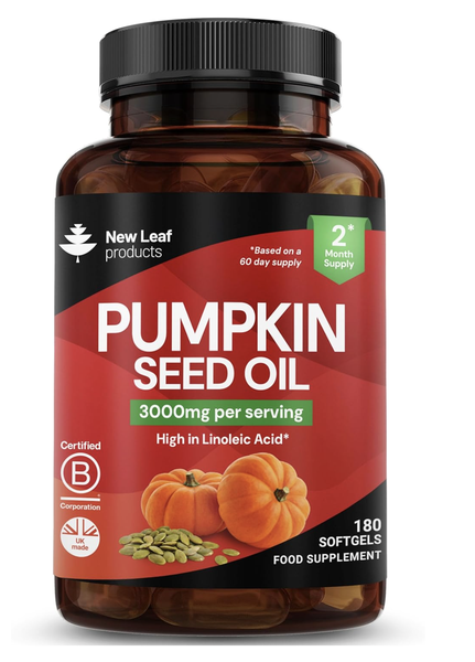 Pumpkin Seed Oil Capsules 2Months Supply-Cold Pressed, Hair, Skin, Wellness