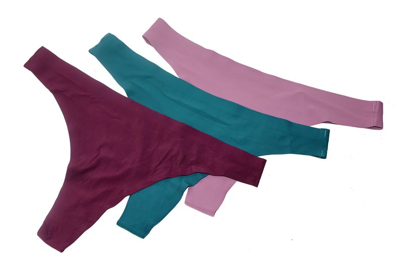 Women's Seamless Thongs Underwear Ice Silk Comfy G-String Pack of 3
