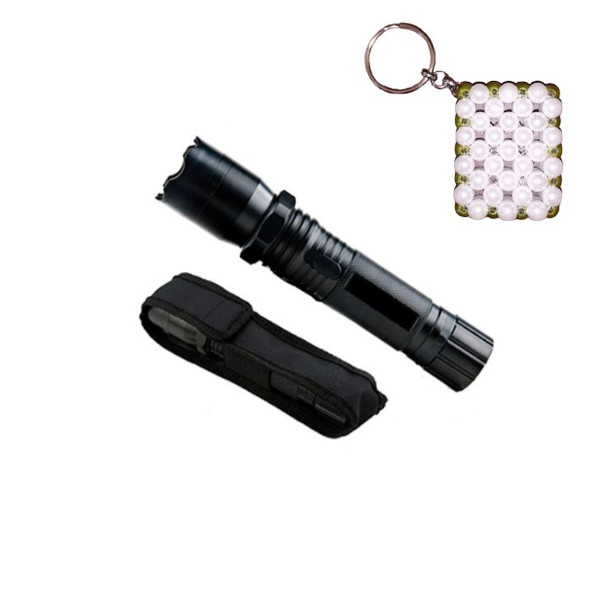 Self Defense Flash Light With Stun Gun+Key Holder
