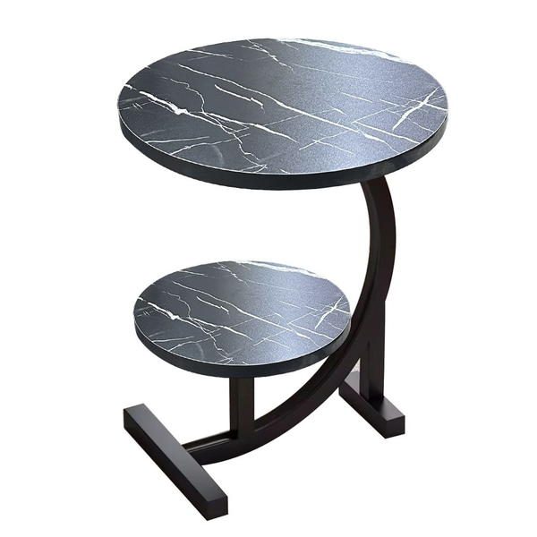 Multi Functional Double-Layer C-Shaped Small Coffee Table