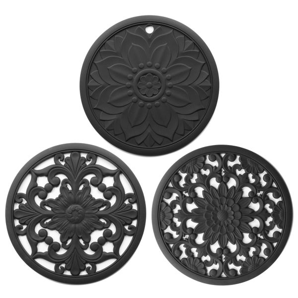 Silicone Heat Resistant Pot Holder Mats (Set of 3)