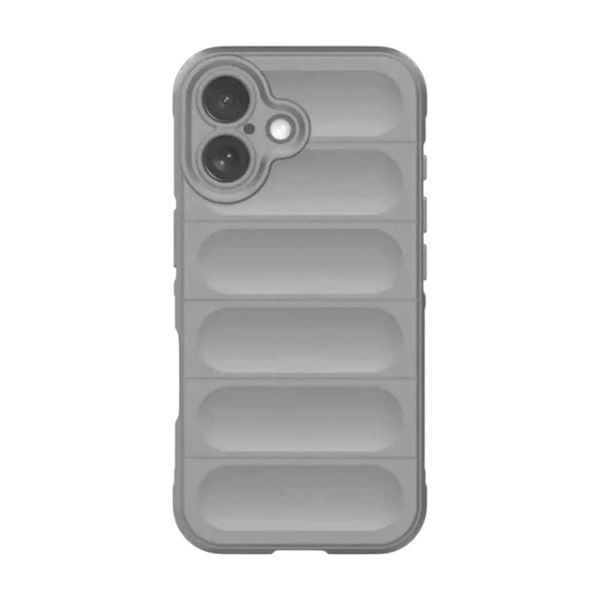 Wave-Style Silicone Phone Case Compatible with iPhone 13 Pro - Light Grey