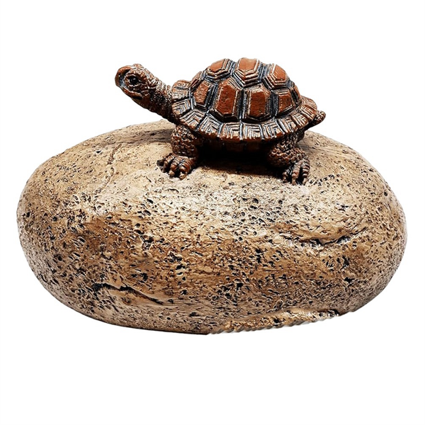Fake Rock Hidden Key Box for Outside - (Stone and Turtle Style)