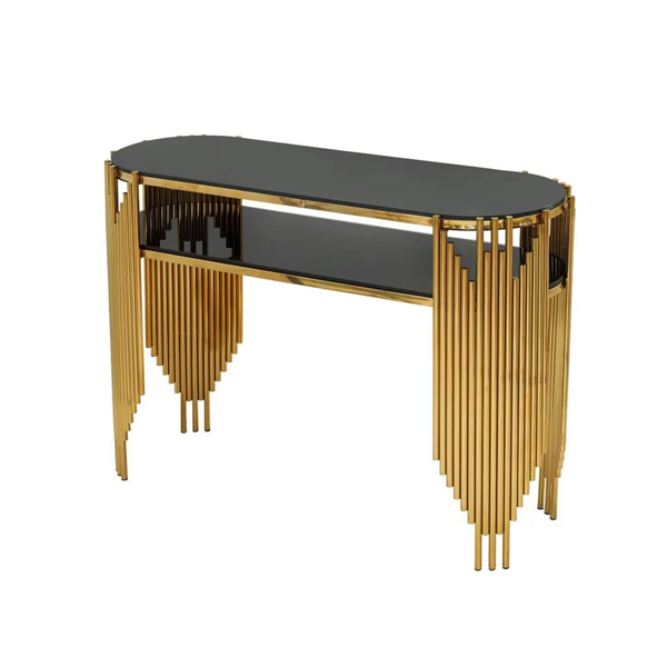 Luxury Modern Living Room Mirrored Narrow Legs Console Table