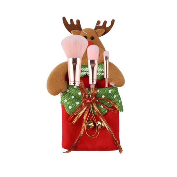 3 Piece Christmas Makeup Brush Set