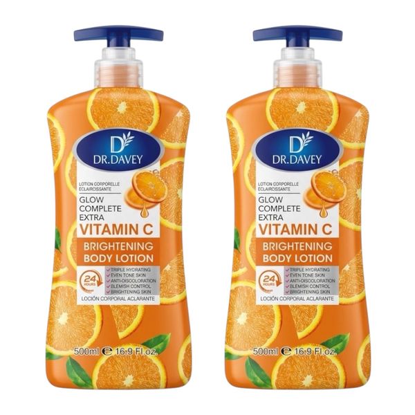 Pack of 2-Dr Davey Vitamin C Extra Glow Moisturizing 24H Body Lotion 500ml