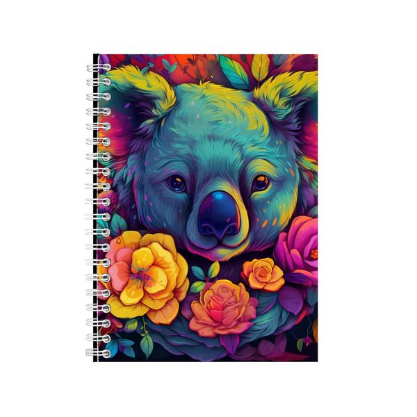 Koala Yellow And Purple Roses Neon Notebook Gift Idea A4 Notepad Pad 73