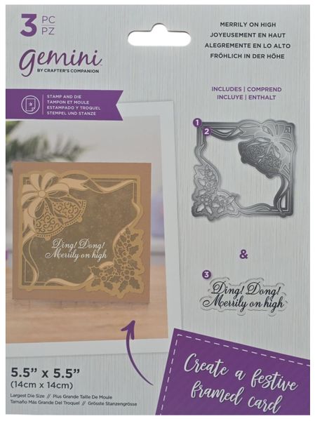 Gemini By Crafters Companion Stamp &amp; Die Set - Merrily On High