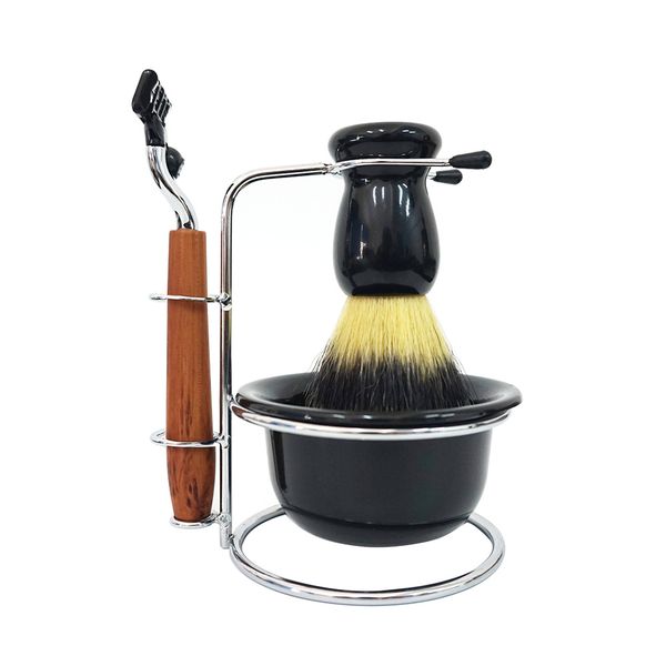4 in 1 Mens Manual Razor Shaving Bowl Shaving Brush Set