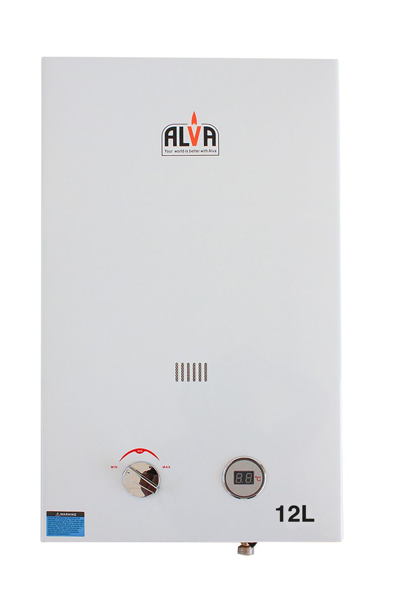 ALVA 12L Gas Water Heater | Instant Hot Water | Domestic Use | LPGSA Cert