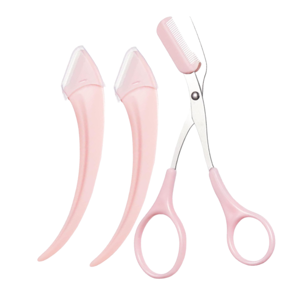 3 Piece Women's Eyebrow Trimming Kit - Pink