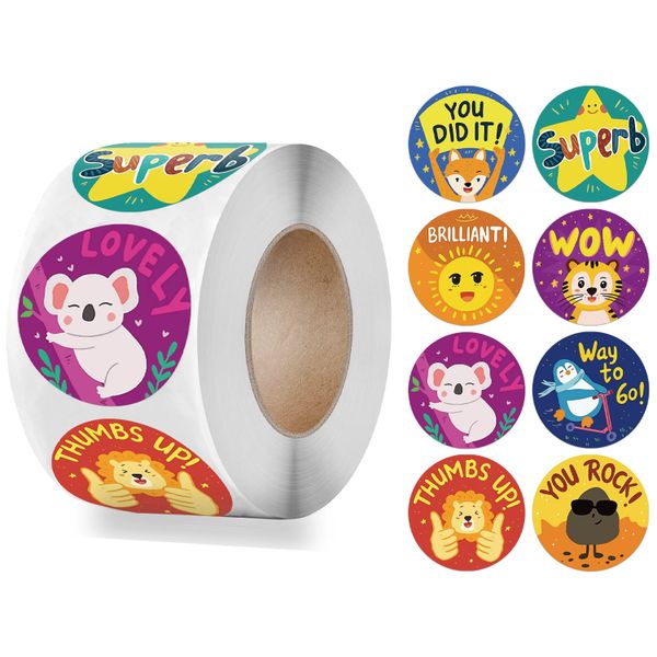 Kids rewards/motivation sticker roll - 500 stickers (Keep it up)