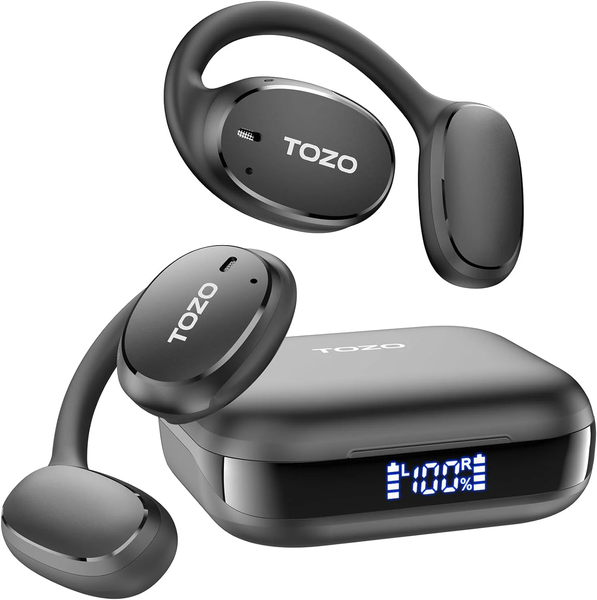 TOZO Open Ear Wireless Bluetooth Earphones for Running and Sport | Black