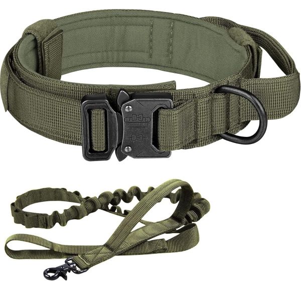 Tactical Dog Collar Leash Set for Large Dogs Collar with Control Handle