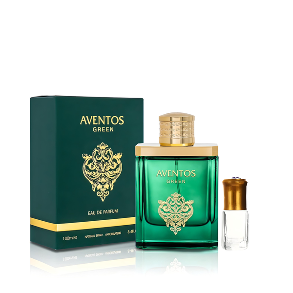 Aventos Green Eau de Parfum by Fragrance World - 100ml + Perfume Oil