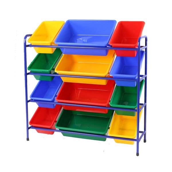 Playroom By Greenbean: Childrens Furniture - Metal Storage Organiser - 12 Bins