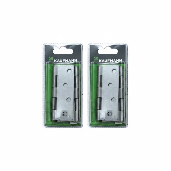 Kaufmann 100mm Steel Butt Hinge Pair - Durable Mortise Hinges - 2 Pack