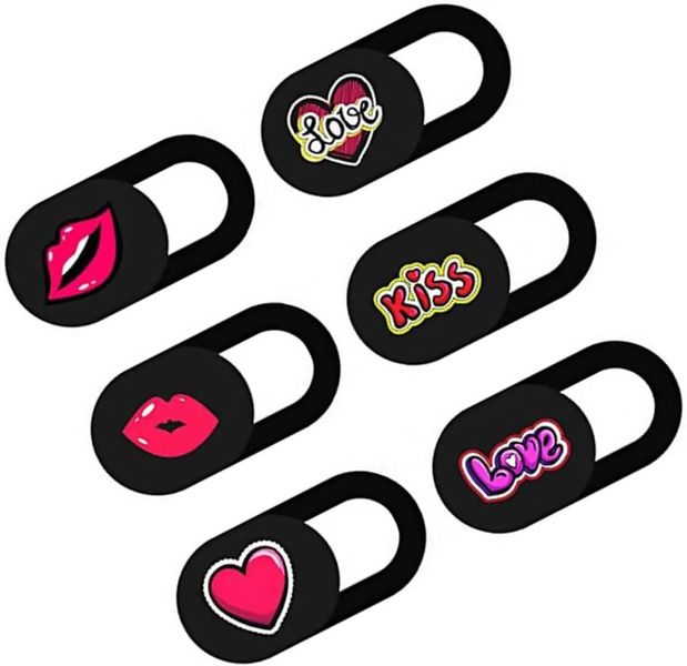 Ultra-Thin Heart Lip Pattern Webcam Cover Slide for Laptop and Phone