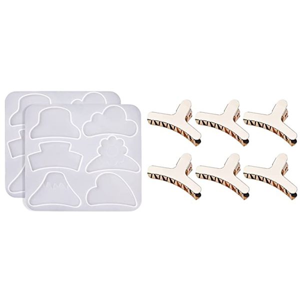 Silicone Resin Mould 2 Pieces Small Hair Clip Epoxy Mould