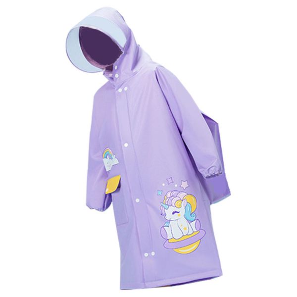 Kids Raincoat Full Body Rainproof Waterproof Rain Cape With Backpack Cover