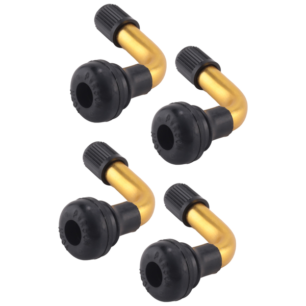 4Pcs Tyre Valves Stem Right Angle Snap-in Rubber 90 Degree Brass for Elect