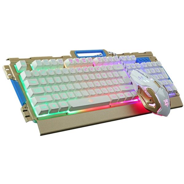 xTek K33 USB Wired Gaming Keyboard &amp; Mouse Combo Set - White