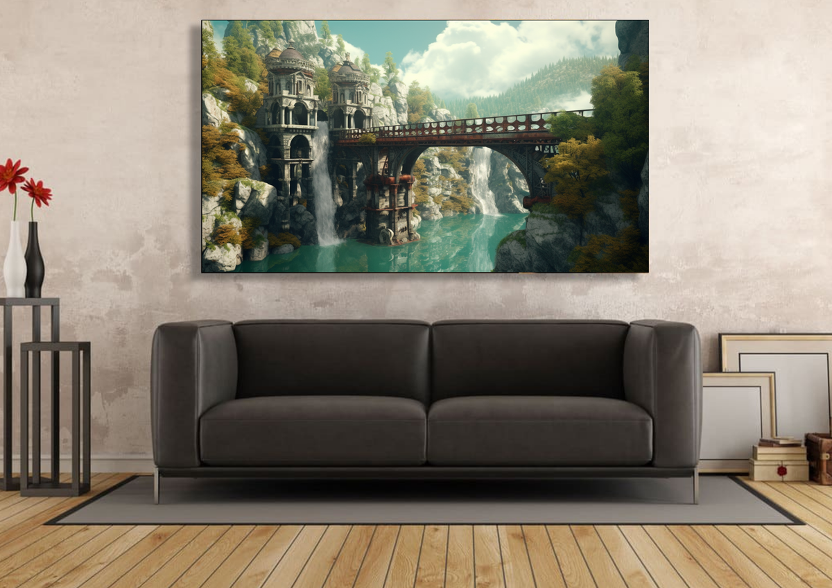 Canvas Wall Art - Fantasy Bridge Abstract - IM0179 | Shop Today. Get it ...