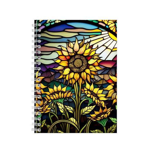 Sunflower Stained Glass Notebook Animal Gift Idea A4 Notepad Pad 88