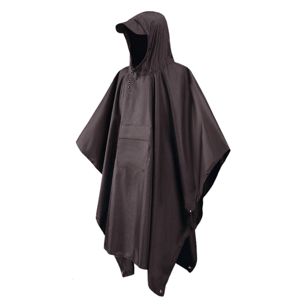 3-in-1 Waterproof Rain Poncho, Ground Mat &amp; Emergency Shelter with Pockets