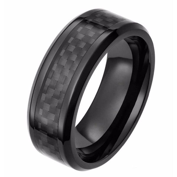 XTreme Xccessories Black Carbon Fiber Inlay Ceramic Ring