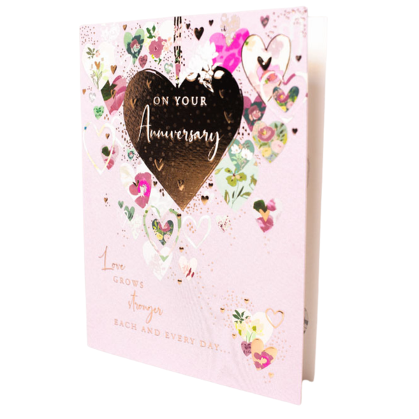Anniversary Card - "Your Anniversary" - Floral Hearts