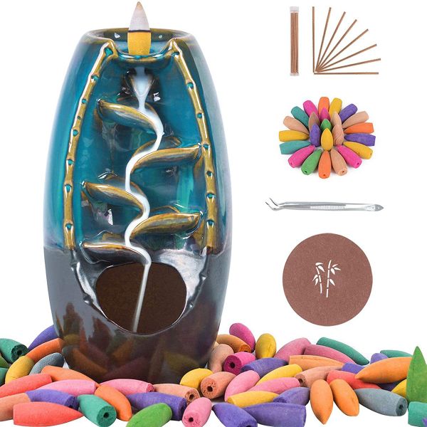 Ceramic Backflow Incense Waterfall Burne Holder Tradition China Gift