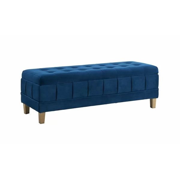 Gloria Upholstered Storage Ottoman in Pink Velvet