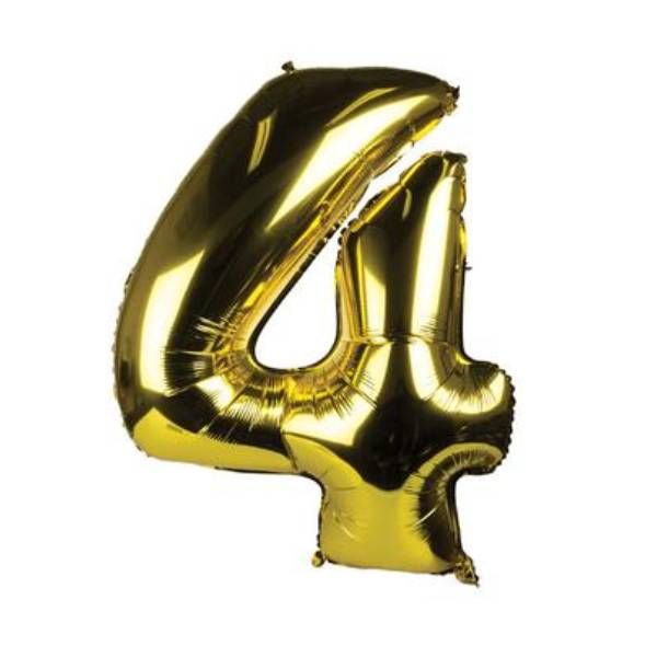 Silver Number 4 Helium Balloon 106cm