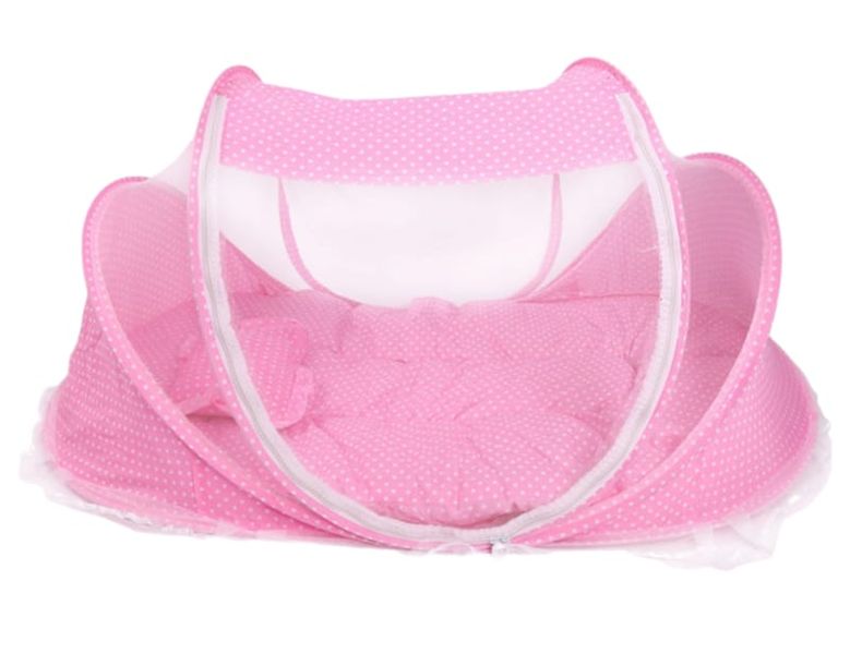 Happy Baby - Baby Cushion With Mosquito Net - Pink