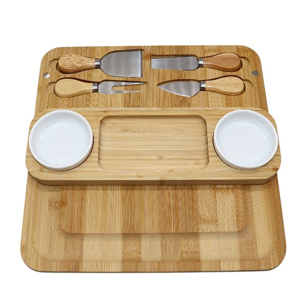 Bamboo Cheese Board and Knife Set