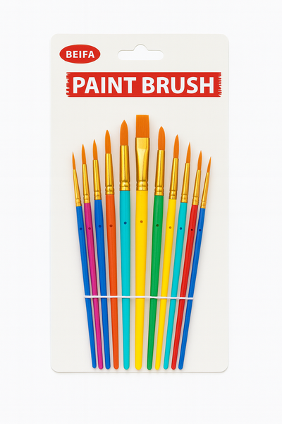 Paintbrush 12-piece set - Gold Black nib,Flat Peak-5 x Sets Of 12