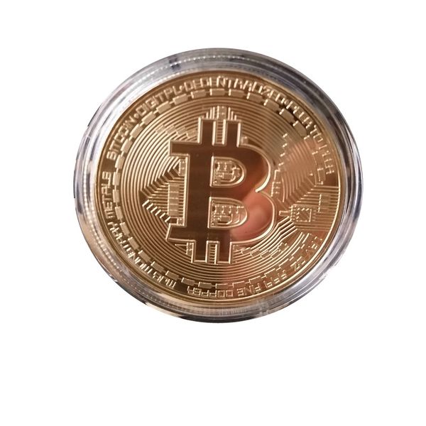 Bitcoin Gold Plated Commemorative Blockchain Coin Collector's Coin BTC